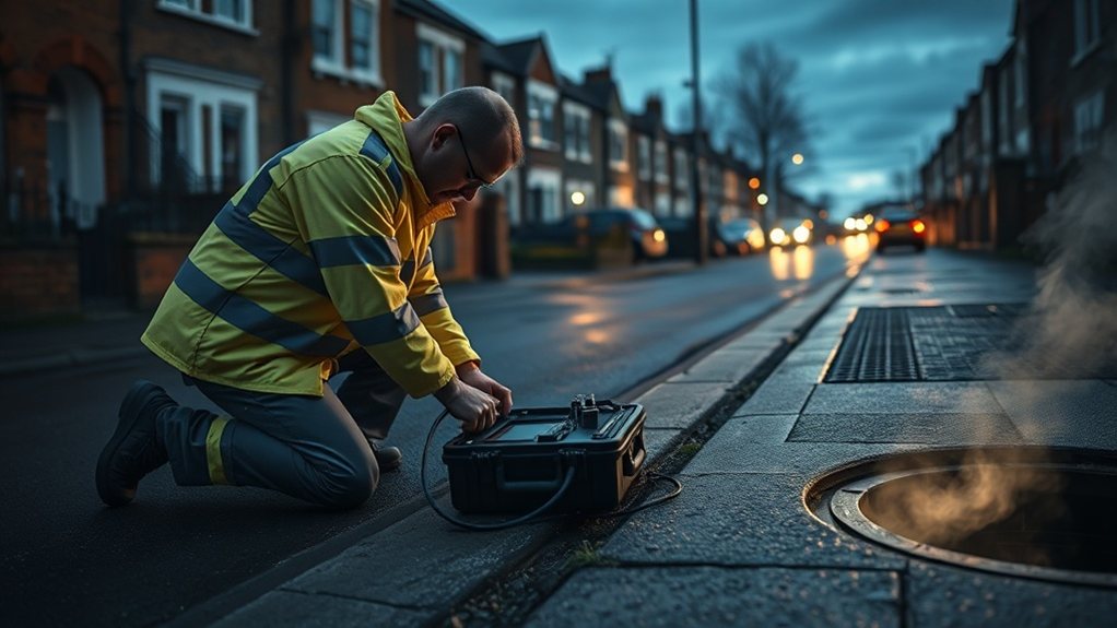 No-dig underground leak detection equipment in Sutton